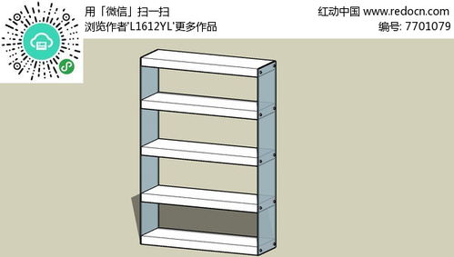 白色玻璃书柜 红动网 