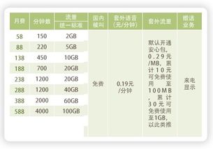 全球通套餐都是多少钱一个月的