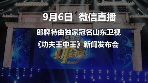 直播预告 郎牌特曲独家冠名山东卫视 功夫王中王 新闻发布会明日召开