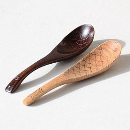 天然原木鱼形勺 手工雕刻汤勺 日式木勺饭勺 堆糖,美好生活研究所 
