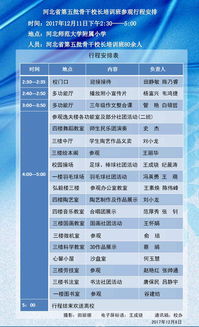 河北省第五批骨干校长培训班参观行程安排 