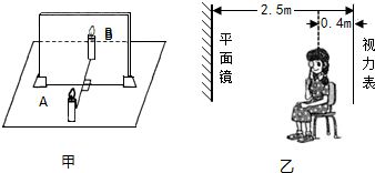 在 探究平面镜成像特点 的实验中,郑能同学用如图甲所示的装置进行实验,在玻璃板中观察到了蜡烛A的像