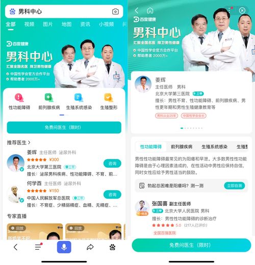 百度健康男科中心聘任第二批首席专家, 科普 服务 提升男性健康水平