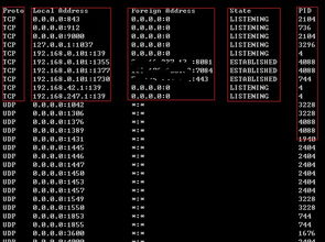 请问这个查看端口的列表那五行各表示是什么意思 其作用又是什么呢 