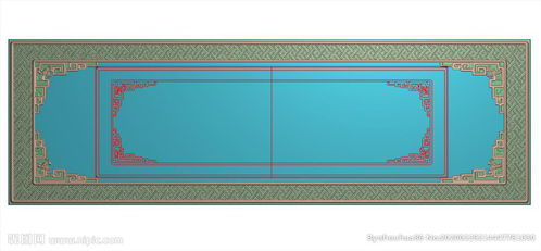 草龙回纹牌匾边框外框精雕图浮雕图片 