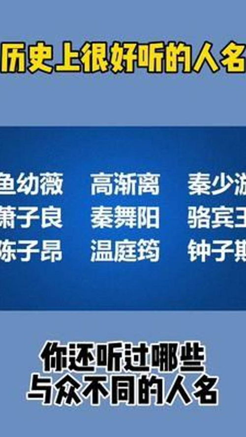 好听霸气特别的历史人物名字 创作灵感 涨知识 读书 知识分享 