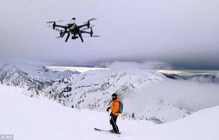 超炫酷 美国无人机为滑雪爱好者拍照服务图 