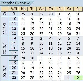 工厂日历The Factory Calendar详解