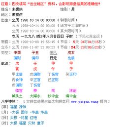 1998年10月14日24点的生辰八字是 