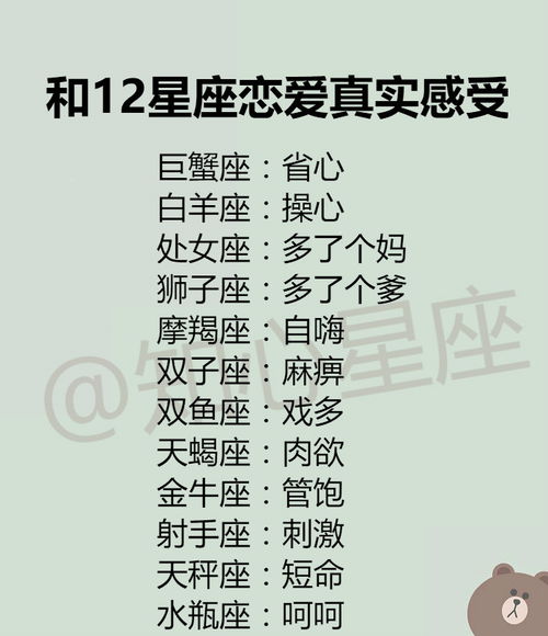 和12星座恋爱真实感受,狮子座 多了个爹 