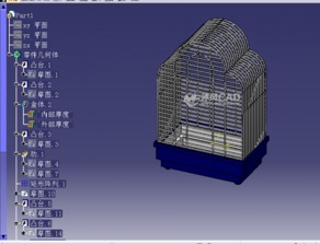 CATIA绘制的鸟笼设计模型