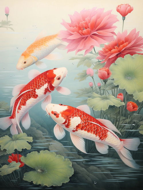 艺术绘画分享 鲤鱼跃龙门 