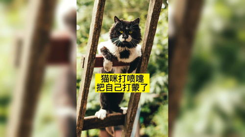 猫打喷嚏,把自己打蒙了 