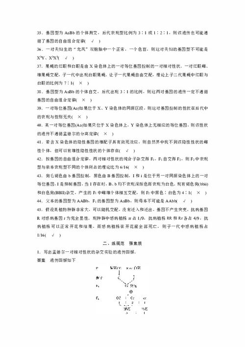 2018版浙江省高考生物 选考总复习 配套文档单元排查 基础知识 四 遗传的基本规律及人类遗传病与优生 含解析 