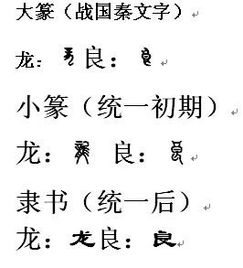 用秦国字 龙 字和 良 字怎么写 带上有利依据 谢谢 