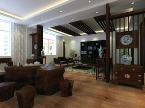 中式风格茶楼中式风格实木沙发装修效果图 