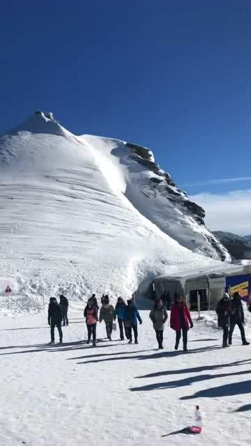 跟同事一起去爬雪山,山上的风光很棒,是个爬山的好地方 