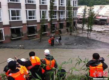 四川汶川雁门泥石流灾害现场 