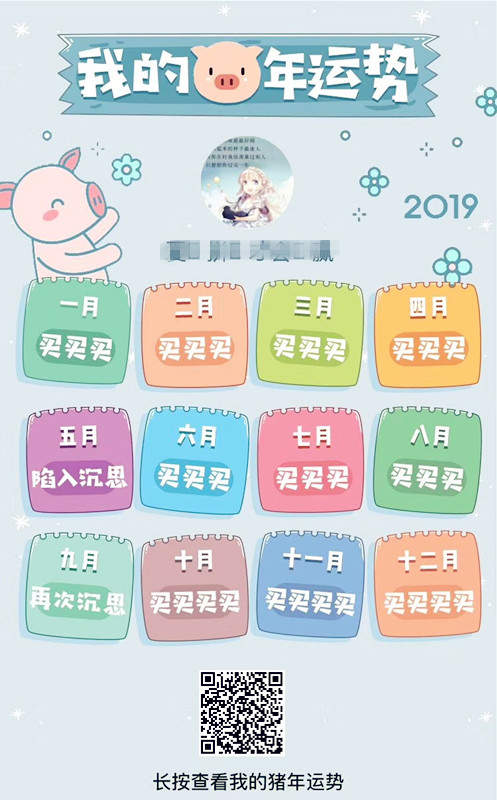 微信朋友圈我的猪年运势测试入口 祝你2019年好运连连