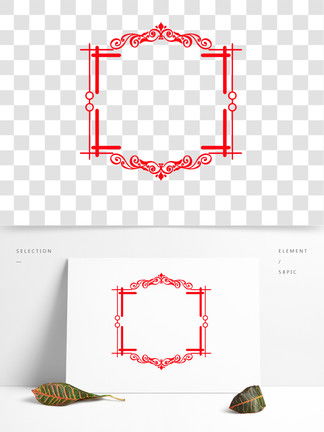 红色花纹边框效果素材图片免费下载 千图网 