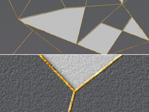 几何图形灰白金色线条现代背景墙图片素材 效果图下载 