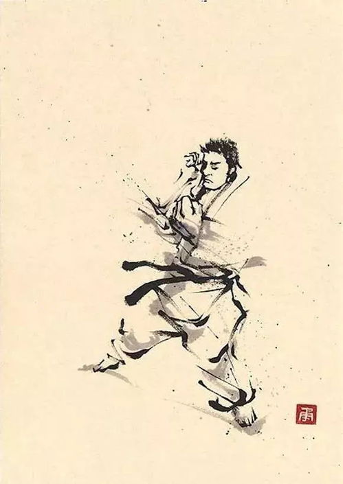 日本画师用水墨画表现的武术,你觉得怎么样 