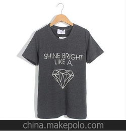 厂家直销 韩版新款时尚字母钻石图案加厚纯棉圆领短袖 女T恤 女式T恤 