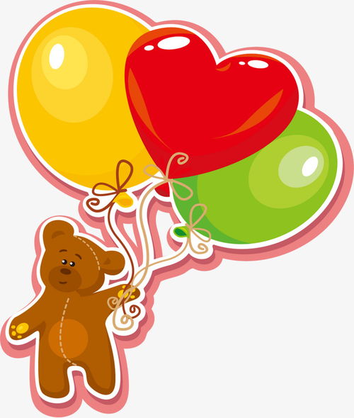 卡通小熊气球素材图片免费下载 高清装饰图案psd 千库网 图片编号13928 