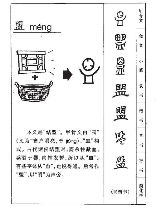 盟的意思 盟字五行属什么 盟字取名的寓意 