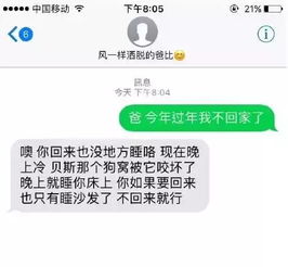 给爸爸发条,过年我不回家了,会收到什么回复