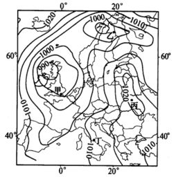 下图是2013年5月15日欧洲部分地区海平面等压线分布图 小题1 甲 乙 丙 丁四地天气状况及其成因的描 
