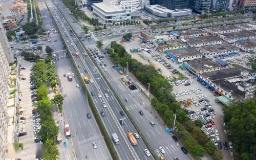 广东广州城市大道快速化节点改造工程,路线建设规模为双向16车道