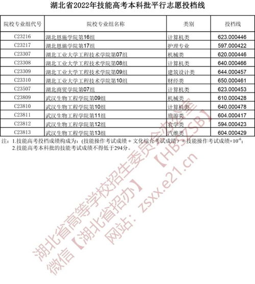 2023湖北技能高考投档线(图1)