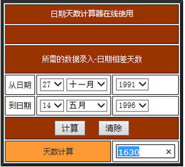 1991年阳历11月27号到1996年阳历5月14号相差多少天 