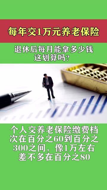 每年交1万元的养老保险,退休后每个月能拿多少钱 这划算吗 