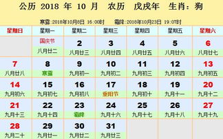 2018年10月择吉吉凶预报 10月1日 31日 