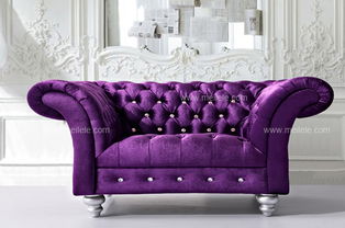 紫色大沙发摆放图