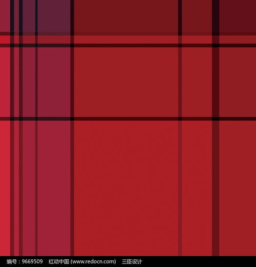 红色方格布料印花图案