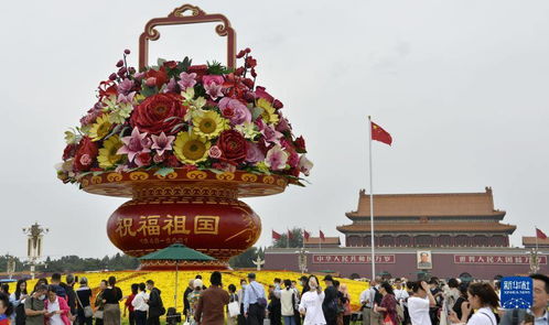 天安门广场 祝福祖国 主题花坛成热门打卡地