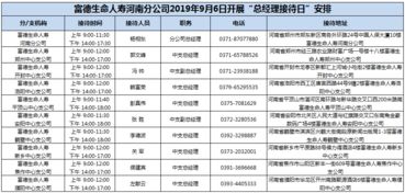 动态 富德生命人寿河南分公司2019年9月 总经理接待日 活动公示