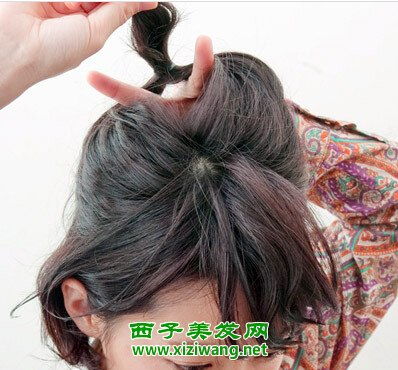 韩式超短卷发发型扎法图片 