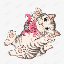 卡通系蝴蝶结的小猫素材图片免费下载 高清png 千库网 图片编号8704222 