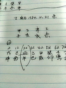 算命 生辰八字农历1984年10月21日中午2点50分女 