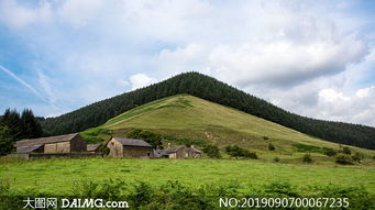 美丽的山峰和森林美景摄影图片