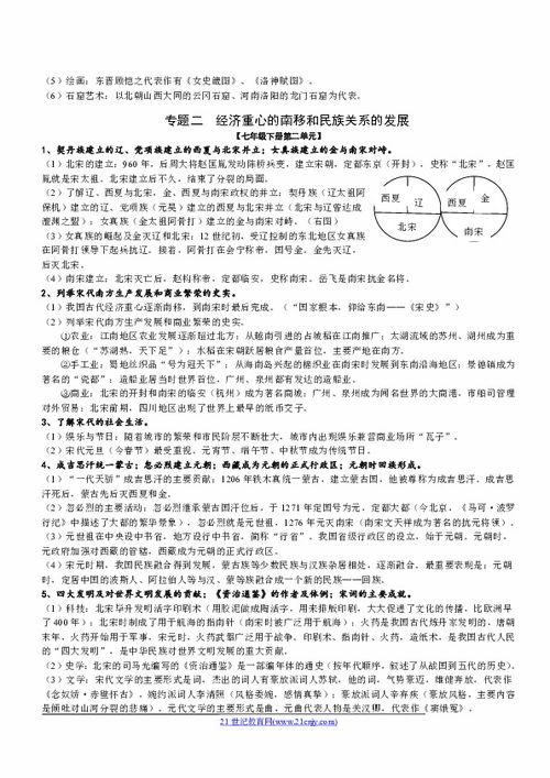 南通中考历史必考知识点2023