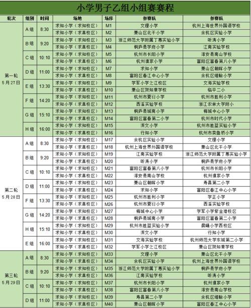 增江小学足球赛事安排表