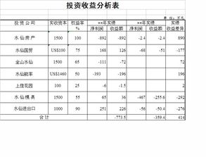 投资收益的收益分析 