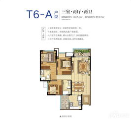 重庆重庆融创文旅城高层T6 A户型图 首付金额 3室2厅2卫 110.53平米 