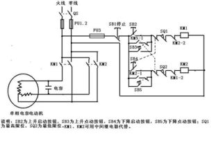 求由行程开关控制220v电机正反转的电路图 