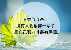 不要放弃奋斗,靠自己才最有保障